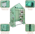heyfurni walk in greenhouse with shelves,walk-in plant green, side view