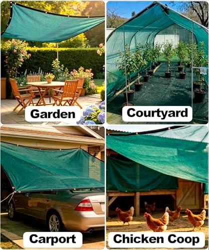 e.share 70% green shade cloth 6ft x 20ft showing dimensions
