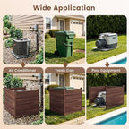 giantex 3 panels wooden privacy fence with stakes showing dimensions