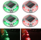 VOLISUN Solar Driveway Marker Lights Dock Marine Led Deck Outdoor 4 Pack | 2 Colors in 1,Solar Powered Waterproof Warning Step Lights for Pathway Garden Sidewalk(White/Warm White)