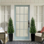 5ft tall artificial cedar topiary tree with compact showing dimensions