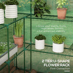 outsunny 4.6' x 4.7' portable greenhouse walk-in water/uv, close-up detail