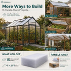 sinimaka 15 pack polycarbonate greenhouse panels, 4' x on a desk or shelf