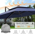9x12ft navy blue cantilever outdoor patio umbrella with shown in use
