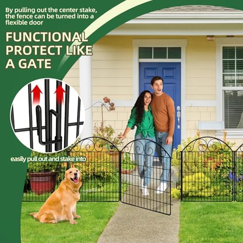 colrasn 15 panels no dig decorative garden dog, side view