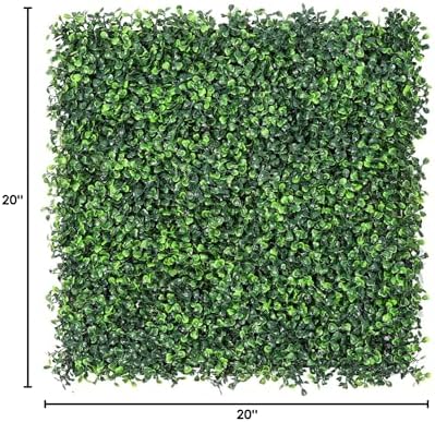 sunnyglade 12 pieces 20"x 20" artificial boxwood panels, front angle view