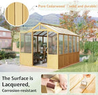 jocisland 6 x 8-ft wooden greenhouse shown in use
