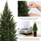vivatrees 4ft artificial cedar topiary trees 2 pack on a desk or shelf