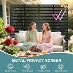 metal privacy screen outdoor freestanding privacy wall panels, close-up detail