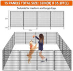 15 panels no dig fence with gate, 32 shown in use