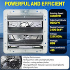 iliving 12" wall mounted shutter exhaust fan, automatic shown in use