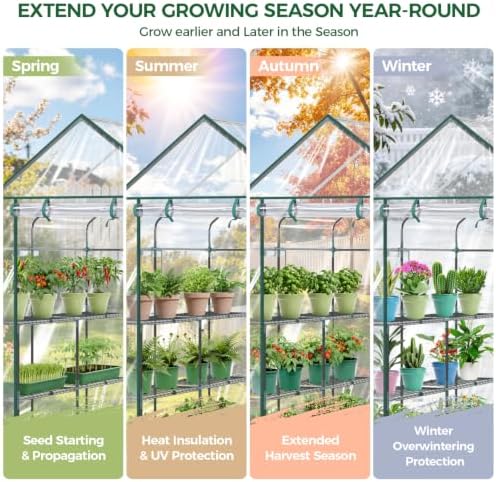 ohuhu plastic greenhouse for outdoors: portable walk in, side view