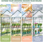 ohuhu plastic greenhouse for outdoors: portable walk in, side view