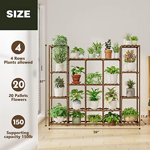 bamworld large plant shelf indoor plant shelf outdoor, side view