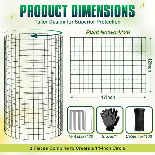 17" x 12" tall round plant cage, package contents
