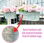 lalagreen rail planter (11.2 in, 6 pack) silver showing dimensions