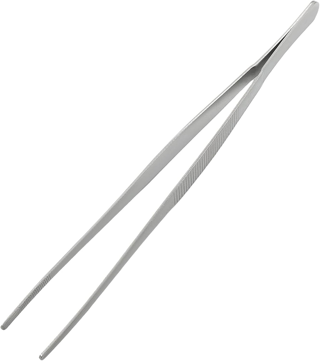 Bonsicoky 1 Pcs Tweezers Nipper, 12 Inch, Stainless Steel, Silver | Extra Long, For Aquarium, Crafts, Jewelry, Food and Horticulture