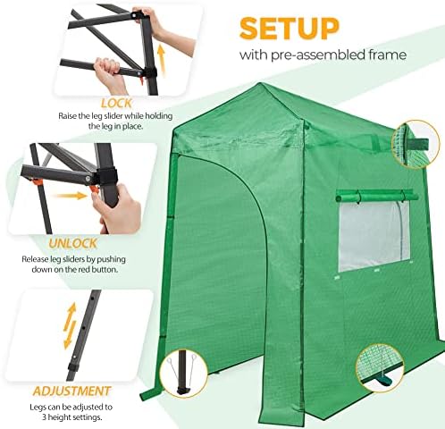 eagle peak 9x4 easy setup pop up greenhouse, side view