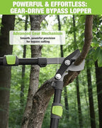 workpro extendable bypass lopper for gardening, 25-37" branch, close-up detail