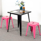 18 inch metal stools set of 2, stackable shown in use