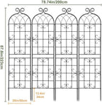 2.2m（86.7" h x 19.7" w） black iron garden, close-up detail