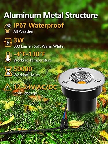 zuckeo low voltage landscape lighting led well lights shown in use