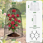 xl metal garden cloches for plants, 17" tall shown in use