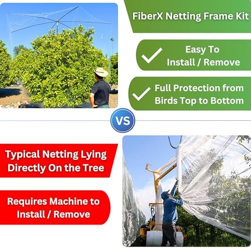 fiberx large fruit tree netting frame kit, 50x50, close-up detail