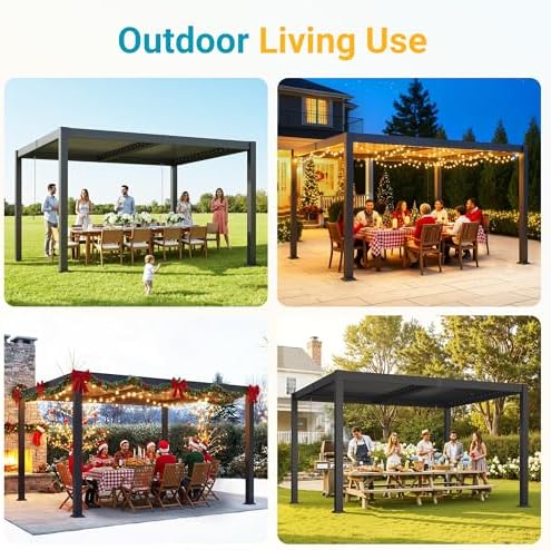 pergola 10'x12' with adjustable roof & thick aluminum, package contents
