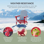 Malibu HDPE Outdoor Patio Folding Poly Adirondack Chair, Red