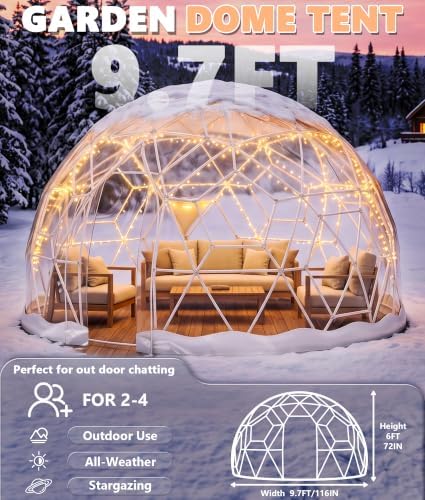 dome tent for garden, geodesic dome greenhouse with shown in use
