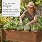 best choice products raised herb garden bed planter showing dimensions