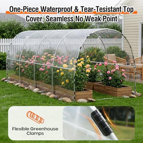 walk-in tunnel greenhouse for outdoors 19.7 x 7.9, side view