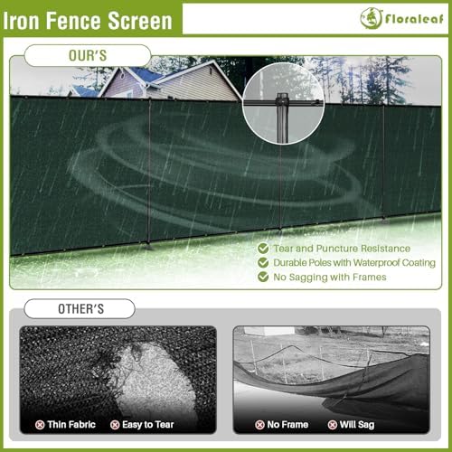 6'x12' privacy fence sets with iron poles outdoor, package contents