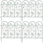 sungmor 25in x 8ft metal garden fence border shown in use