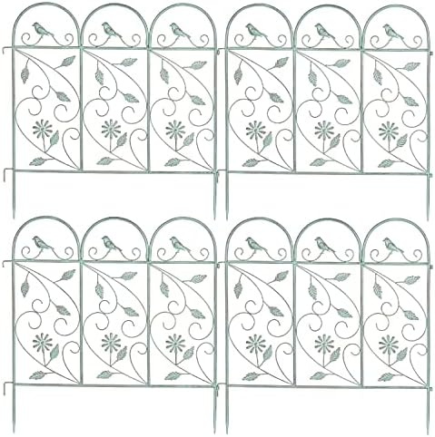 sungmor 25in x 8ft metal garden fence border shown in use