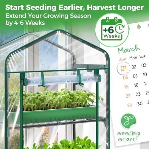 mini greenhouse for outdoors indoor: 27 x 19 shown in use