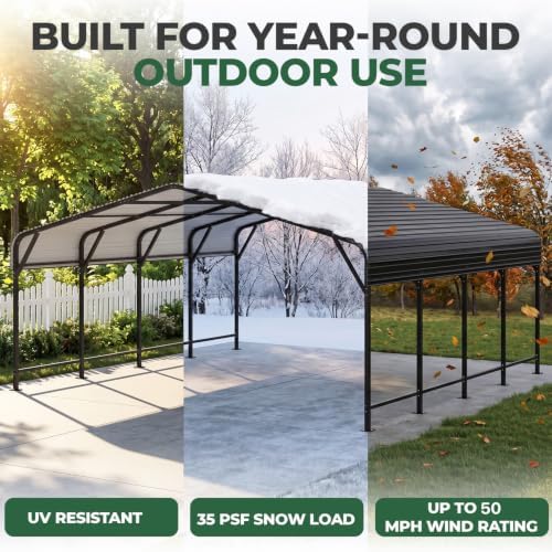 20x20 ft metal carport, outdoor heavy duty 2, close-up detail
