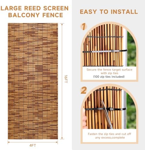 zncmrr reed fencing rolls fencing 4ft high roll, close-up detail