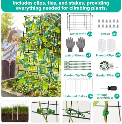 2packs 17 x 42 inch garden trellis for, side view