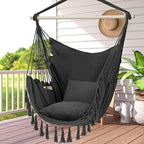 y- stop hammock chair hanging rope swing, max, front angle view