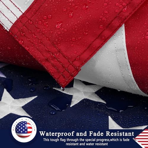 american flag 5x8 ft for outside, heavy duty, close-up detail
