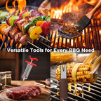kaluns 35pc bbq grill tools set – heavy shown in use