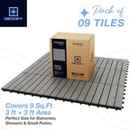 acacia interlocking deck tiles outdoor waterproof all weather on a desk or shelf