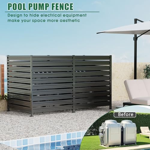 3 panels metal air conditioner fence, 42" h, close-up detail