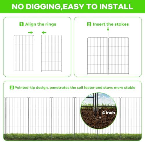 garden fence, 48in(h) x 17.7ft(l) 8 pack garden, package contents