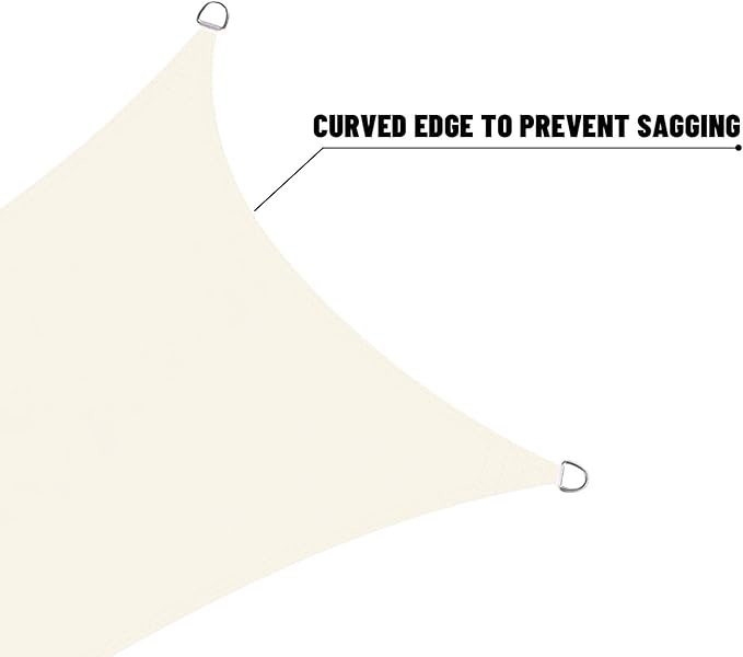 LOVE STORY Rectangle 9'x12' Waterproof Sun Shade Sail Canopy UV Block for Outdoor Patio Backyard Carport,Cream(We Make Custom Size)