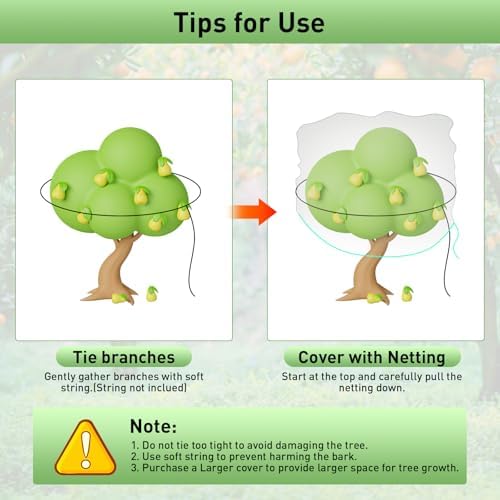 large fruit tree netting with drawstring and zipper, front angle view