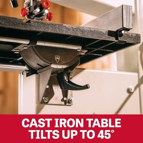 jet 10-inch woodworking band saw with stand, 1/2 shown in use