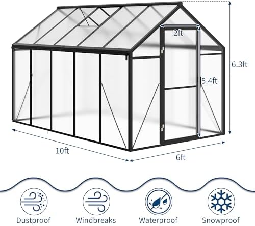 garvee 6 x 10 ft greenhouse, greenhouses for shown in use
